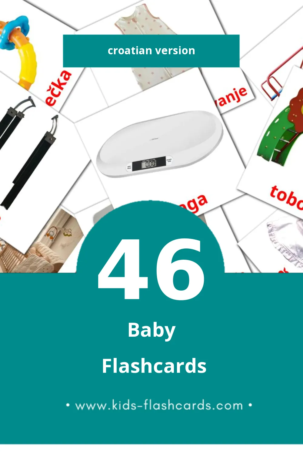 Visual beba Flashcards for Toddlers (46 cards in Croatian)