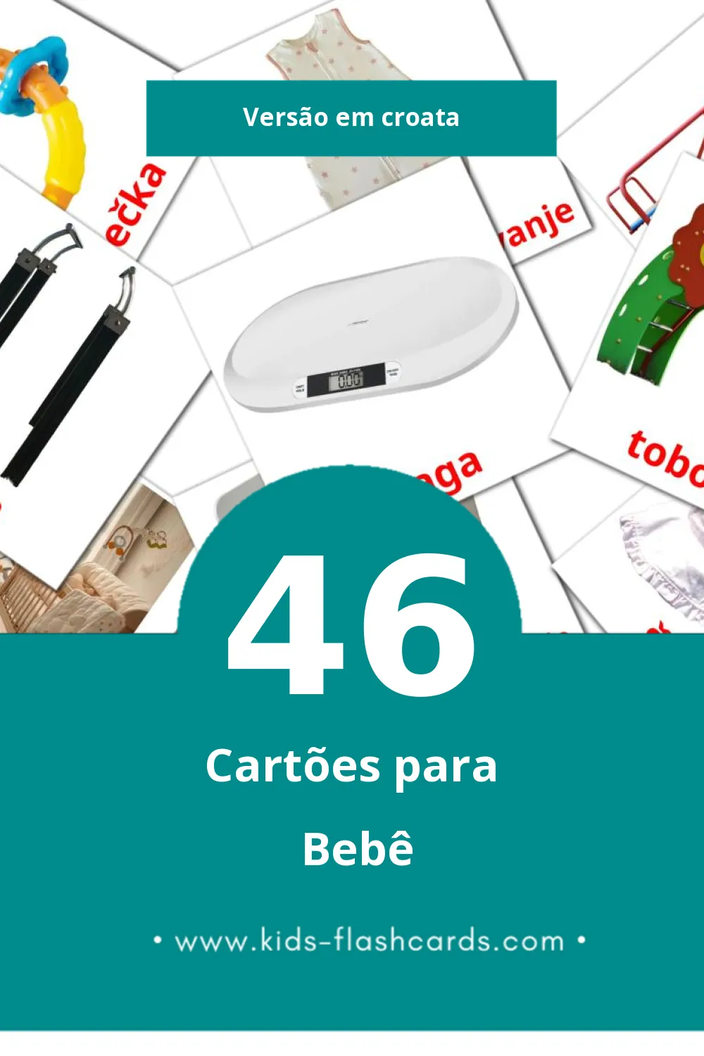 Flashcards de beba Visuais para Toddlers (46 cartões em Croata)