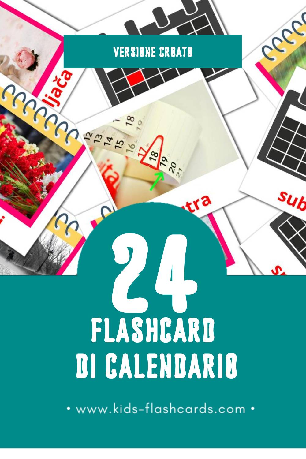 Schede visive sugli kalendar per bambini (24 schede in Croato)