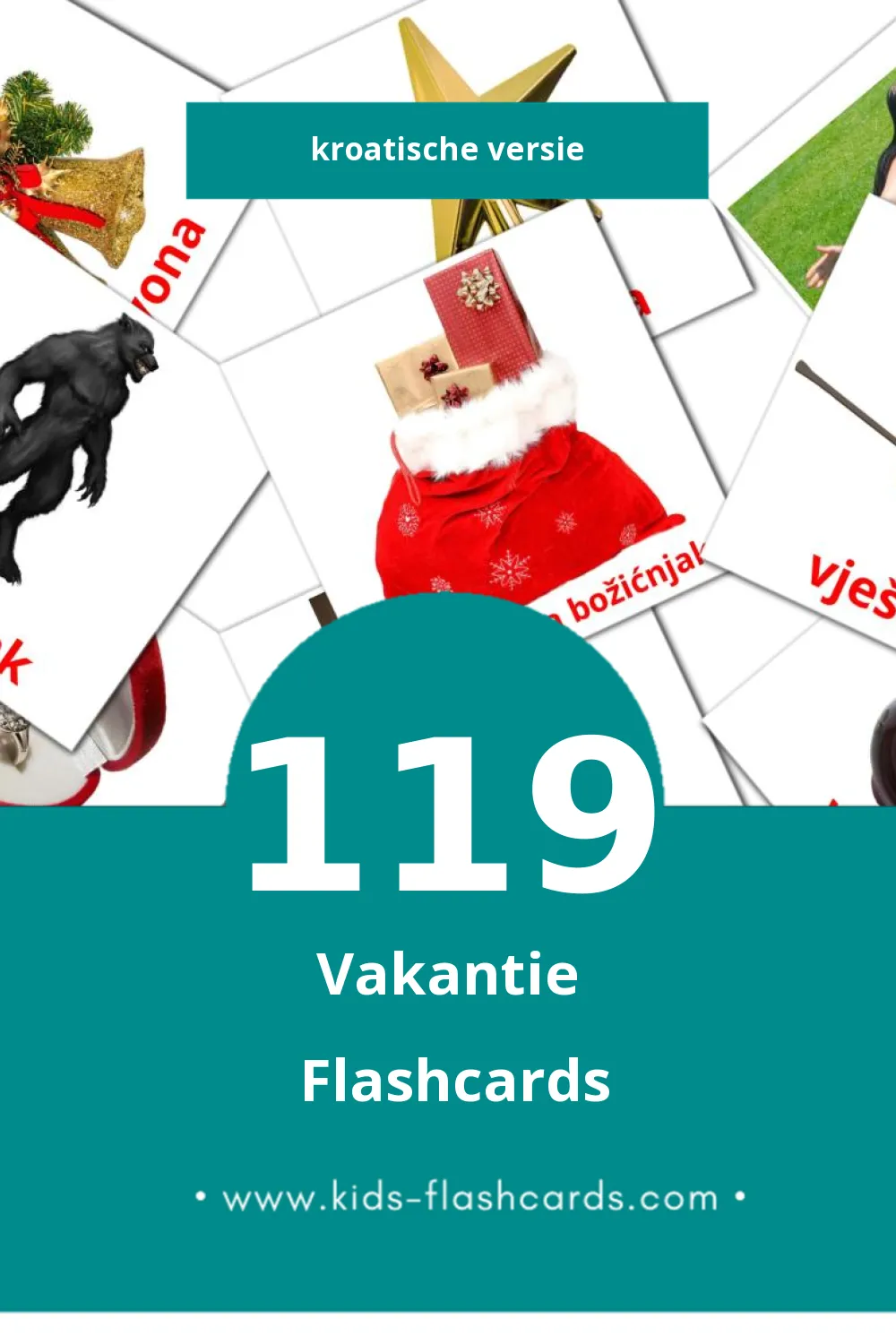 Visuele Praznik Flashcards voor Kleuters (119 kaarten in het Kroatisch)