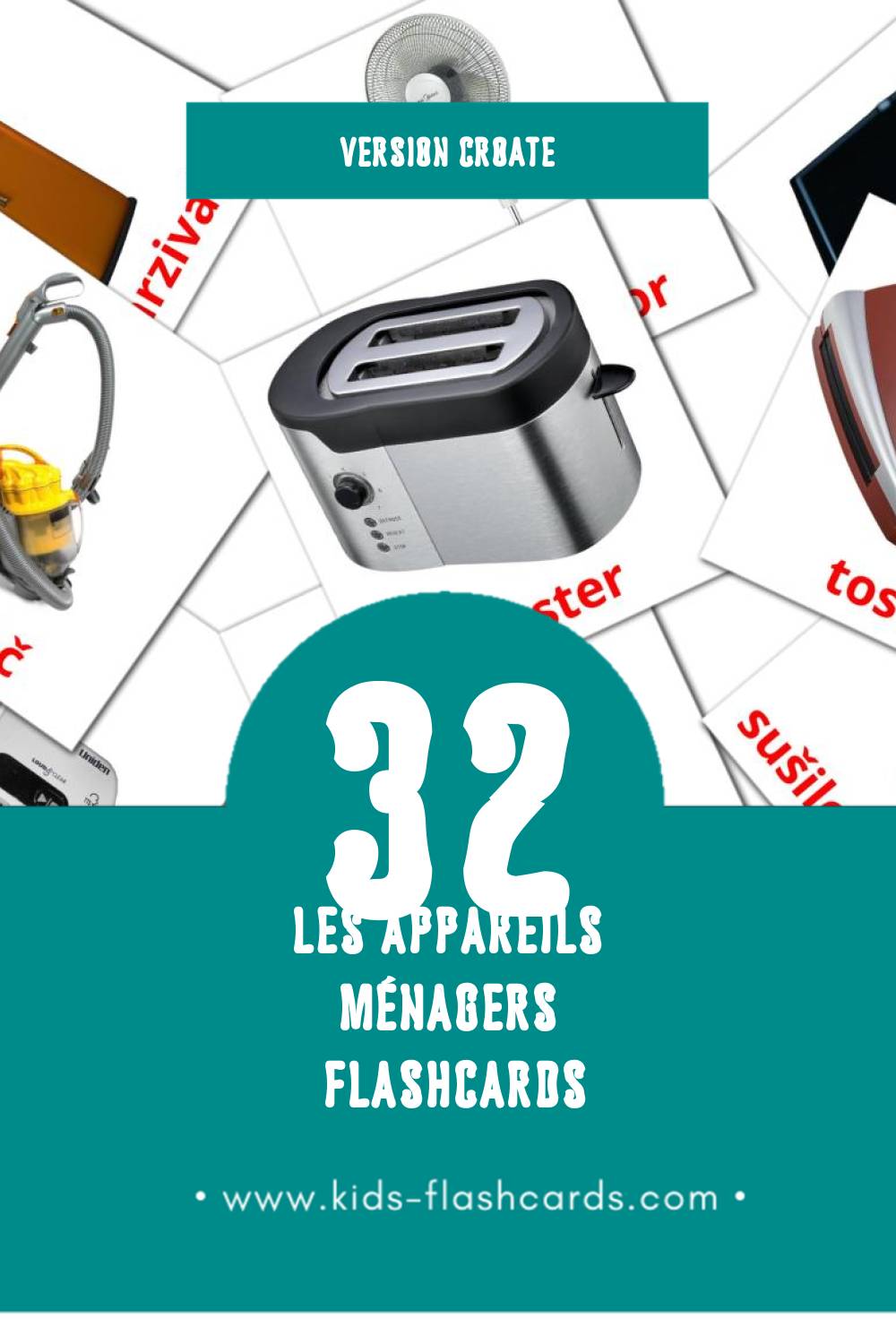 Flashcards Visual Kućni aparati pour les tout-petits (32 cartes en Croate)