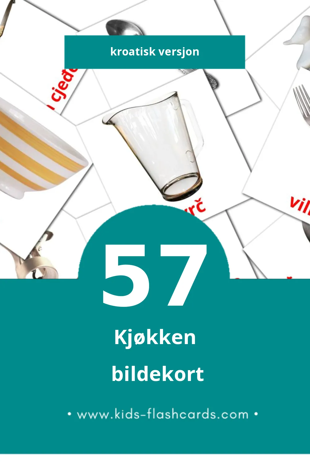 Visuelle Kuhinja bildekort for småbarn (57 kort på Kroatisk)