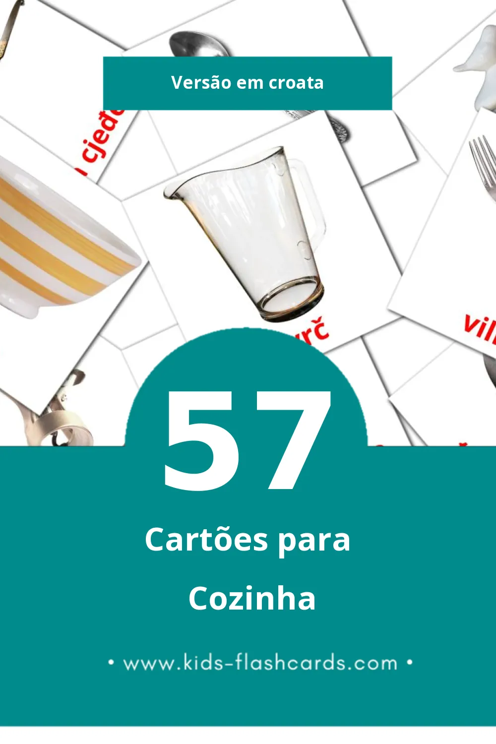 Flashcards de Kuhinja Visuais para Toddlers (57 cartões em Croata)