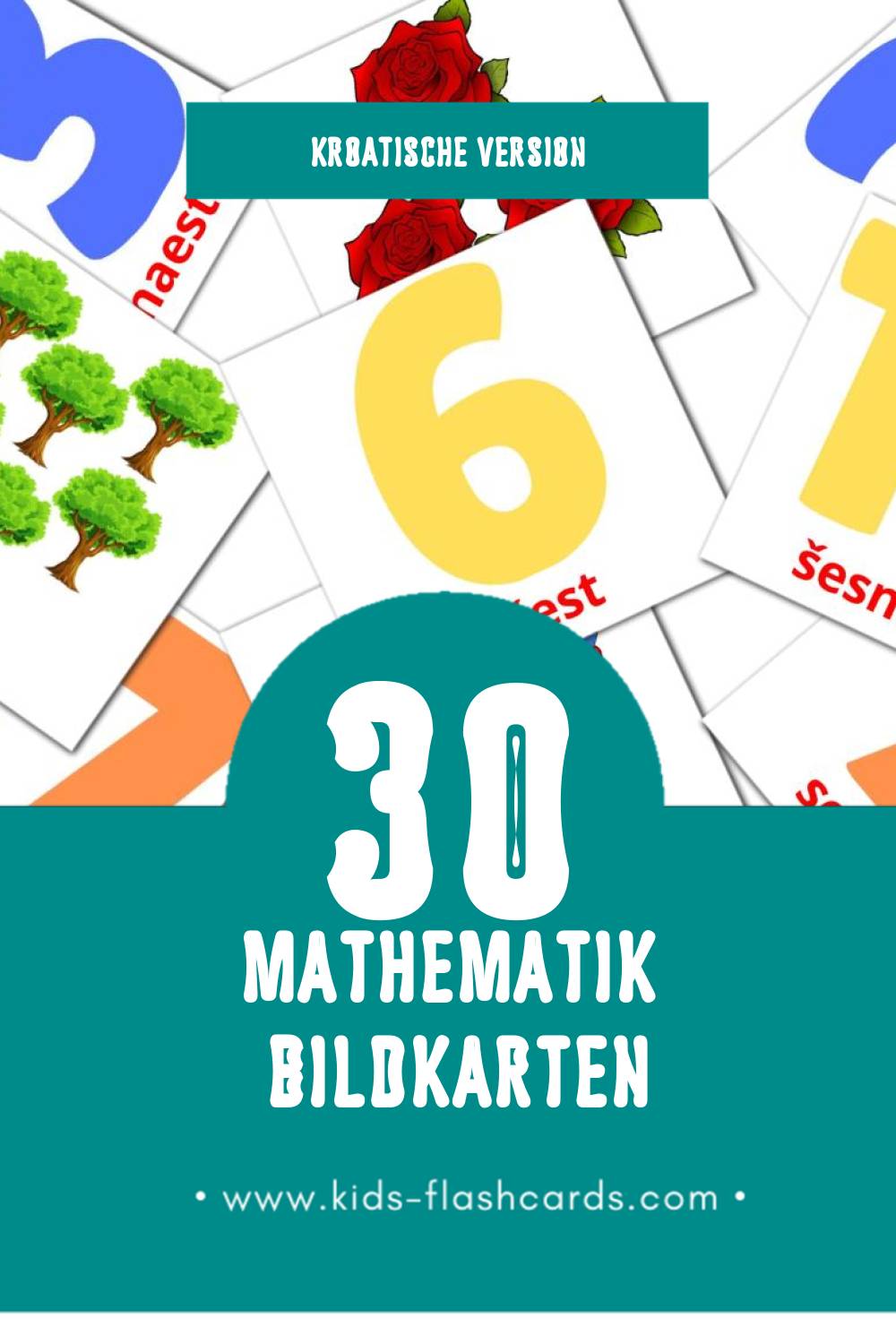 Visual Matematika Flashcards für Kleinkinder (30 Karten in Kroatisch)