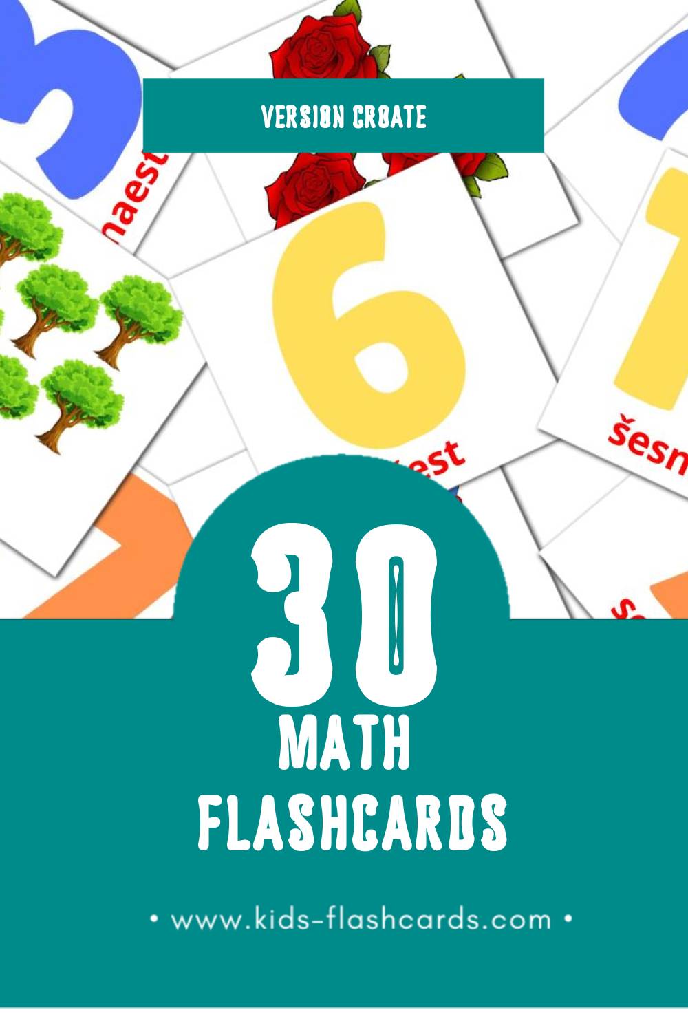 Flashcards Visual Matematika pour les tout-petits (30 cartes en Croate)