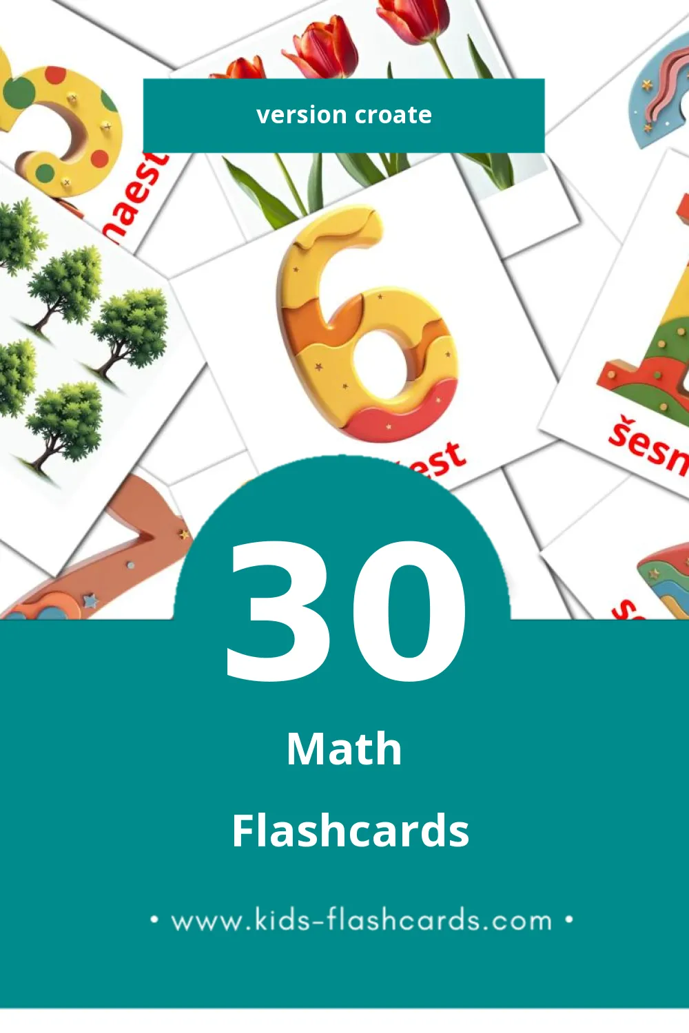 Flashcards Visual Matematika pour les tout-petits (30 cartes en Croate)