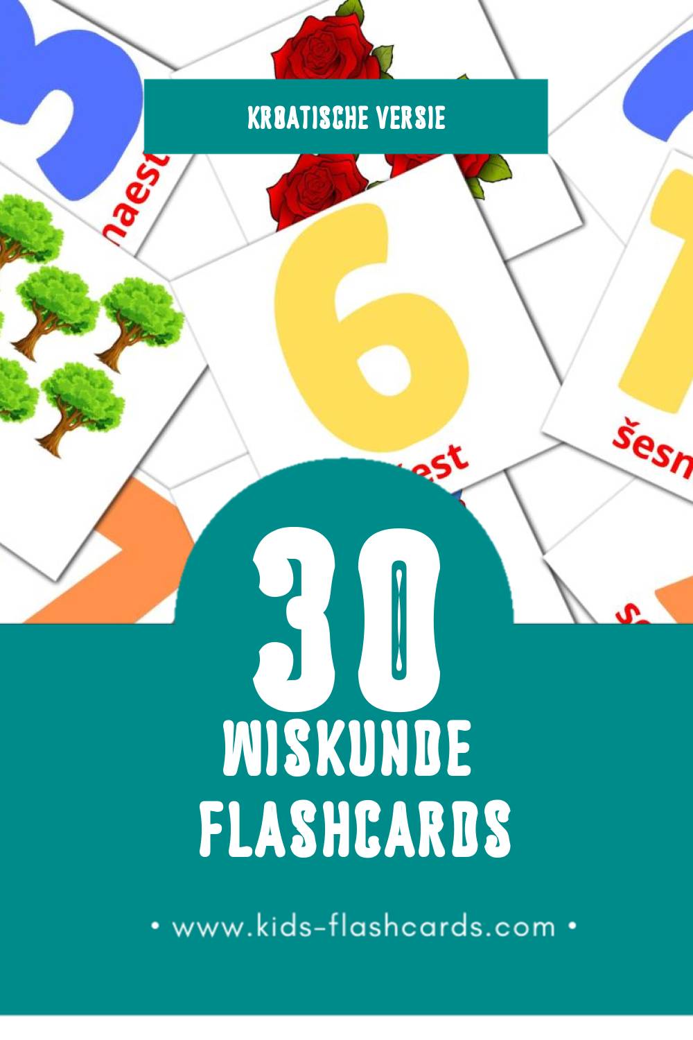 Visuele Matematika Flashcards voor Kleuters (30 kaarten in het Kroatisch)
