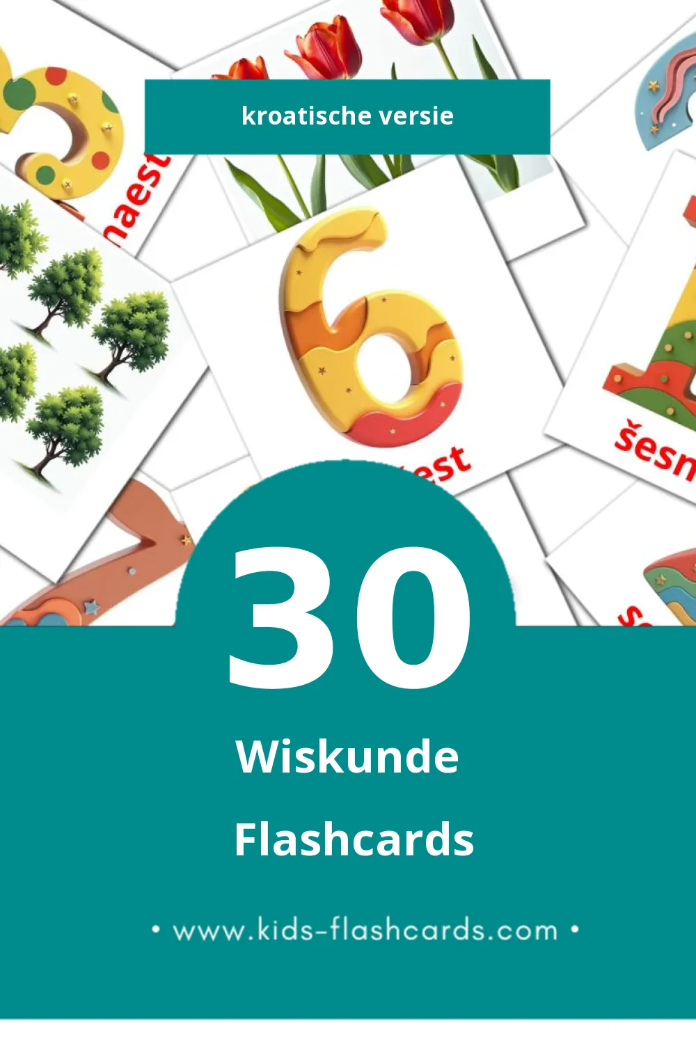 Visuele Matematika Flashcards voor Kleuters (30 kaarten in het Kroatisch)