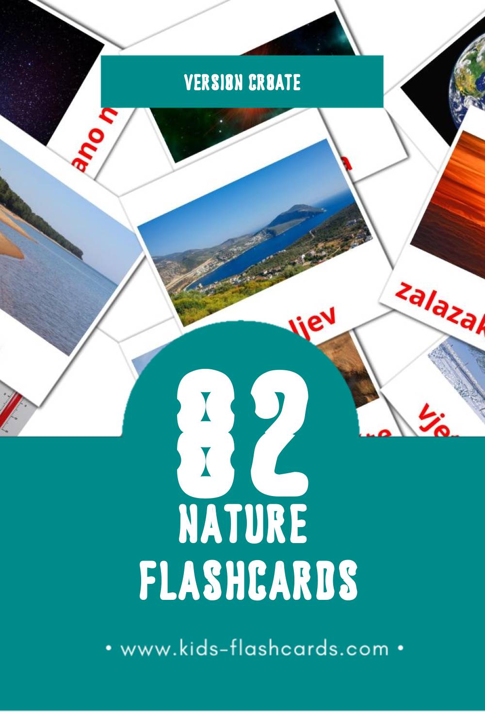 Flashcards Visual Priroda pour les tout-petits (52 cartes en Croate)