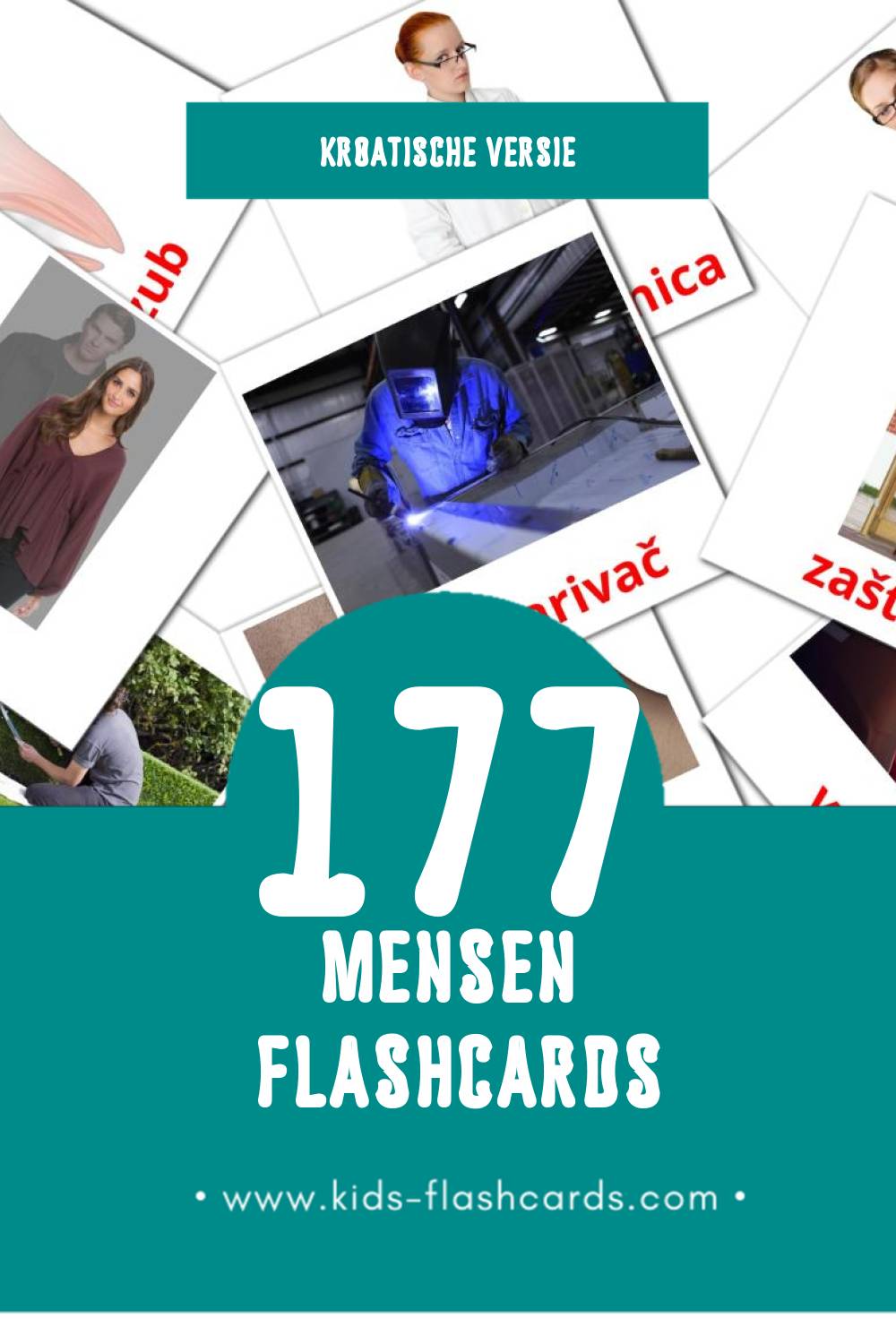 Visuele LJUDI Flashcards voor Kleuters (177 kaarten in het Kroatisch)