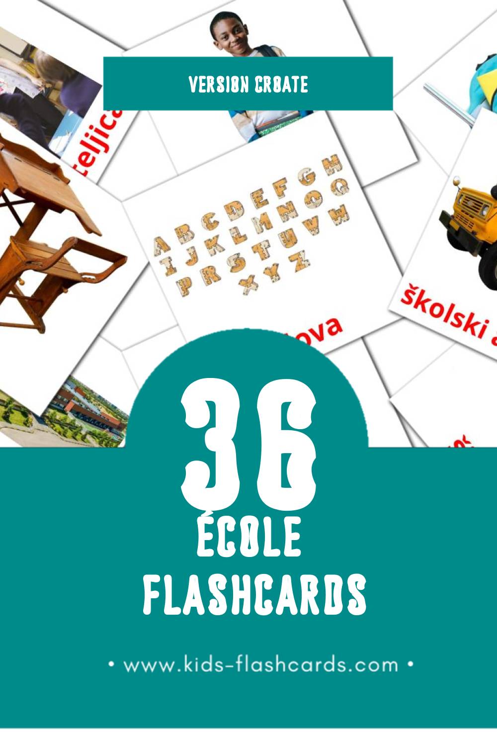 Flashcards Visual škola pour les tout-petits (36 cartes en Croate)