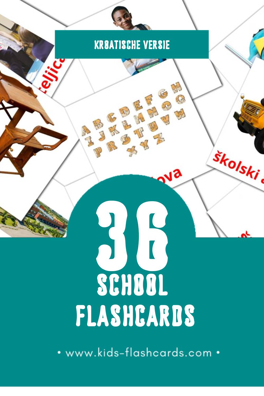 Visuele škola Flashcards voor Kleuters (36 kaarten in het Kroatisch)