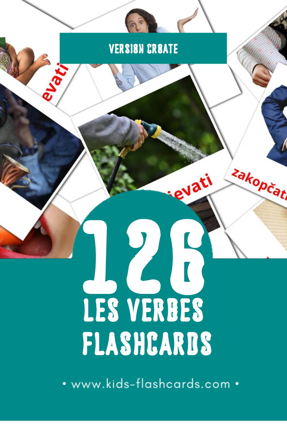 Flashcards Visual Glagoli pour les tout-petits (126 cartes en Croate)