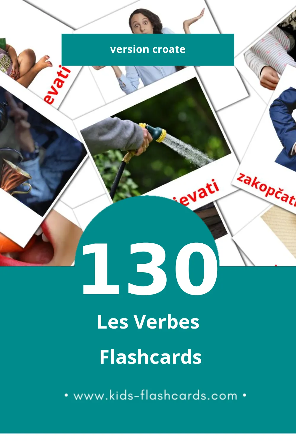 Flashcards Visual Glagoli pour les tout-petits (130 cartes en Croate)