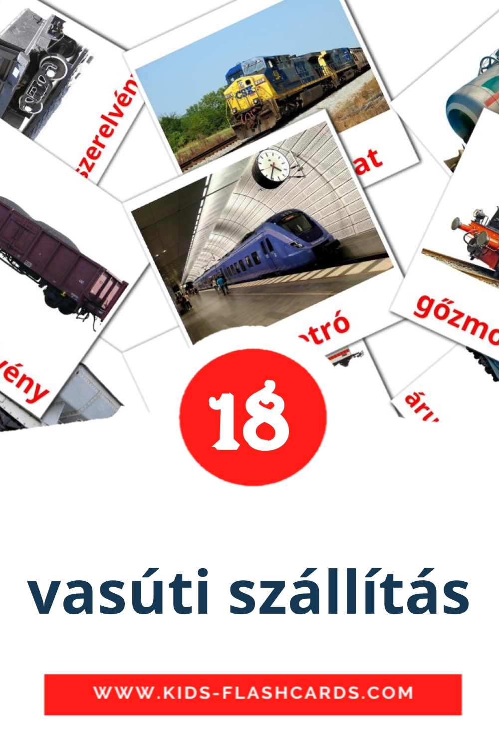 vasúti szállítás на венгерском для Детского Сада (18 карточек)