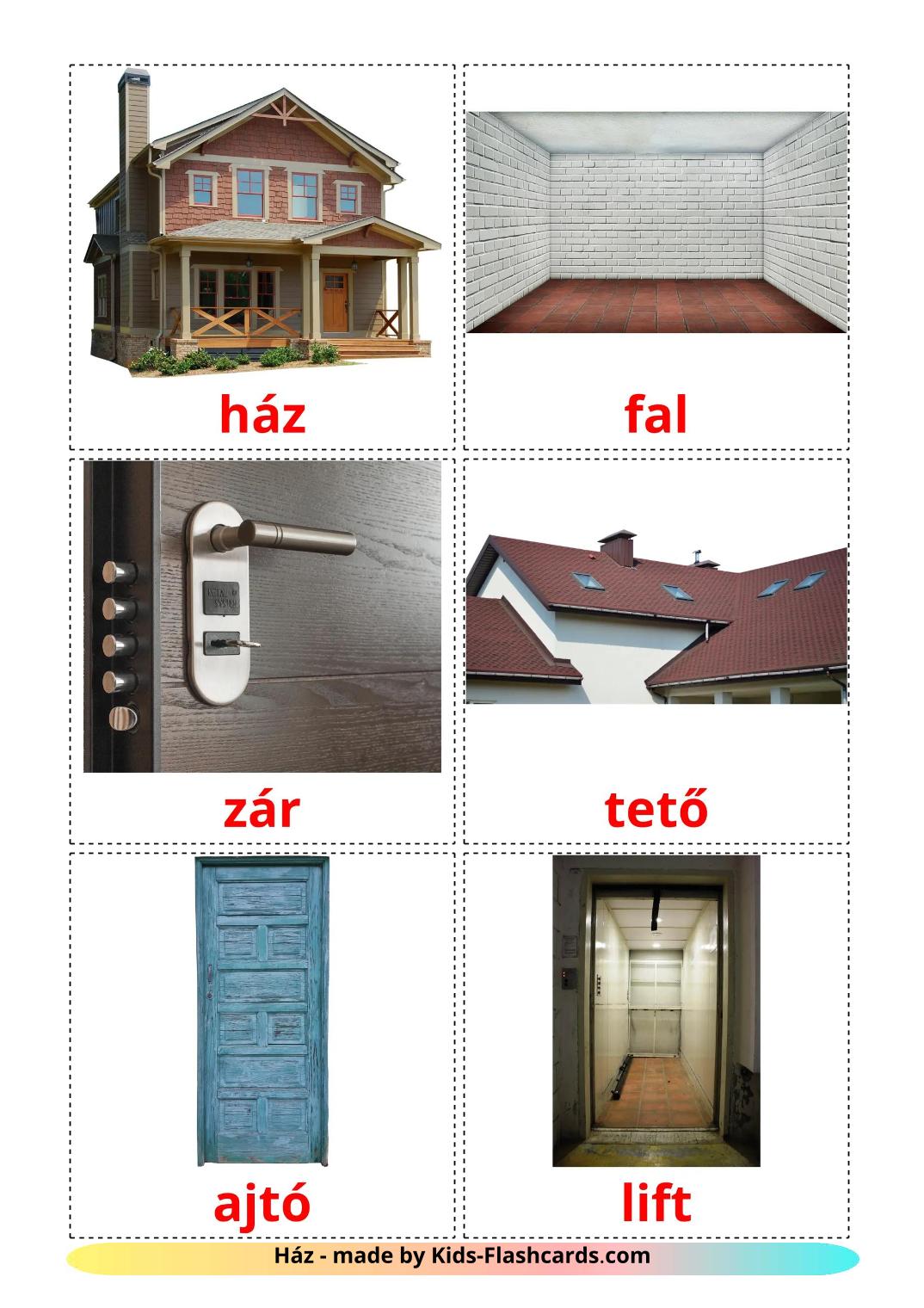 Wohnung - 25 kostenlose, druckbare Ungarisch Flashcards 