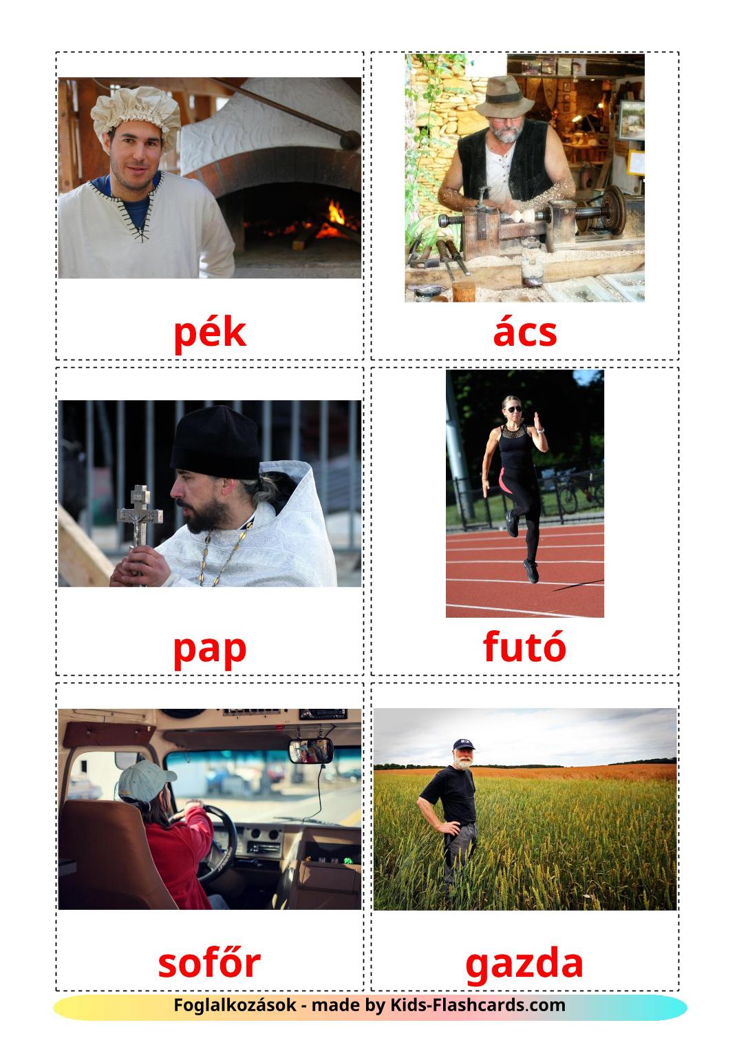 Jobs and Occupations - 51 Free Printable hungarian Flashcards 