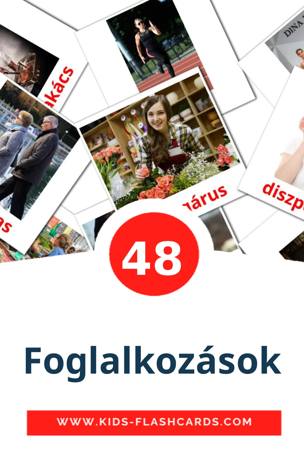 48 Foglalkozások Picture Cards for Kindergarden in hungarian