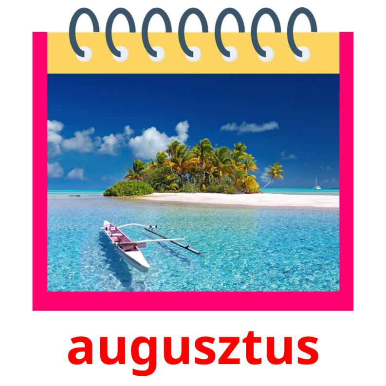 augusztus picture flashcards