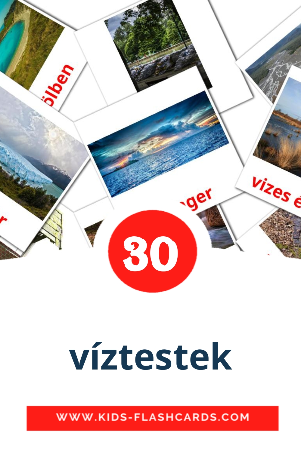 30 víztestek Picture Cards for Kindergarden in hungarian
