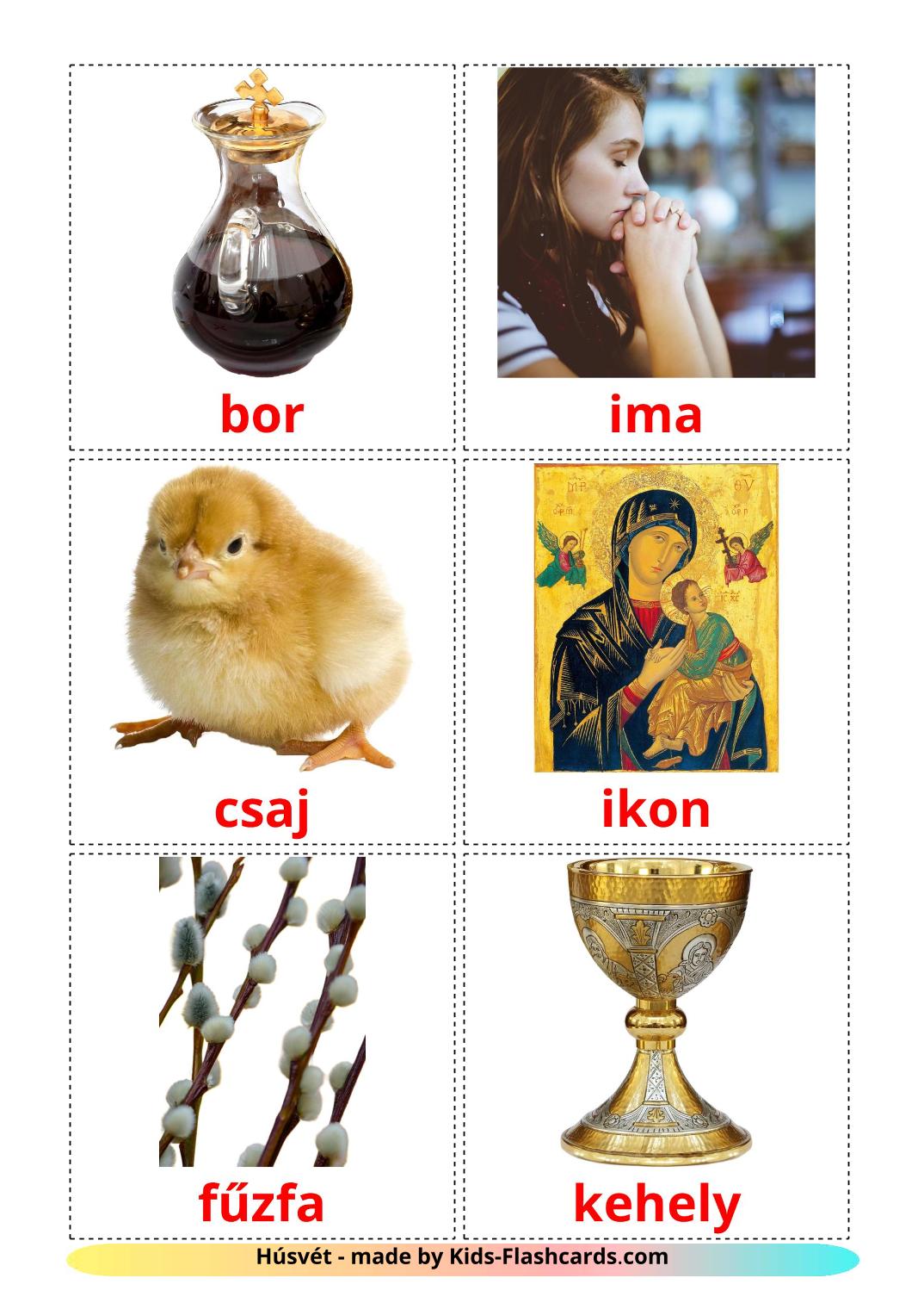 Easter - 31 Free Printable hungarian Flashcards 