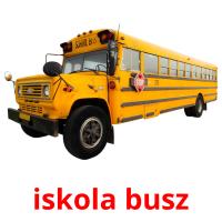iskola busz flashcards illustrate