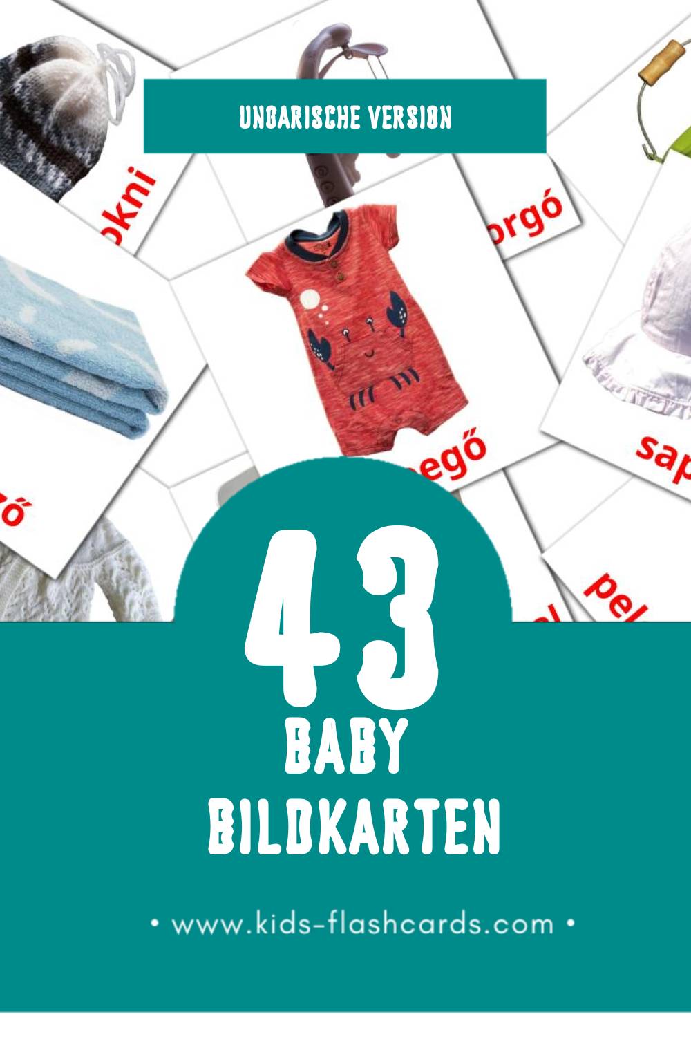 Visual Hungarian (Magyar) Flashcards für Kleinkinder (43 Karten in Ungarisch)