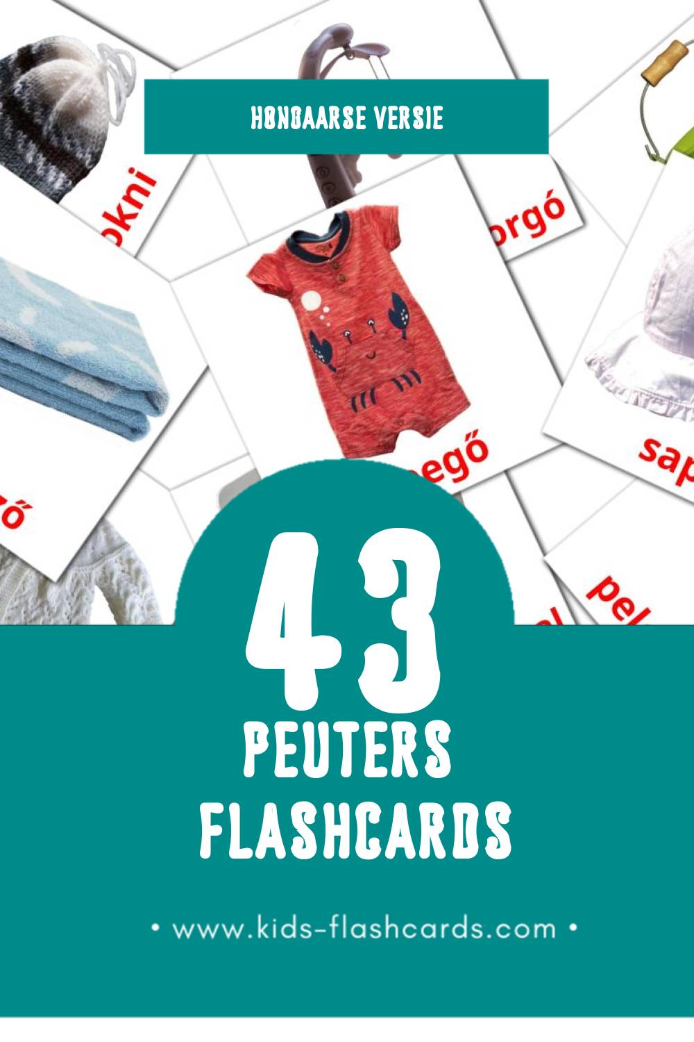 Visuele Hungarian (Magyar) Flashcards voor Kleuters (43 kaarten in het Hongaars)