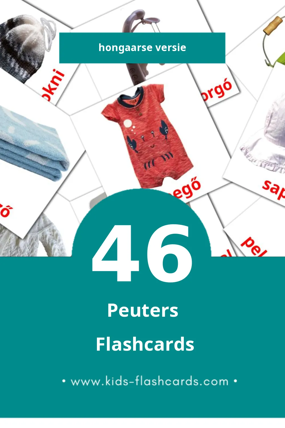 Visuele Hungarian (Magyar) Flashcards voor Kleuters (46 kaarten in het Hongaars)