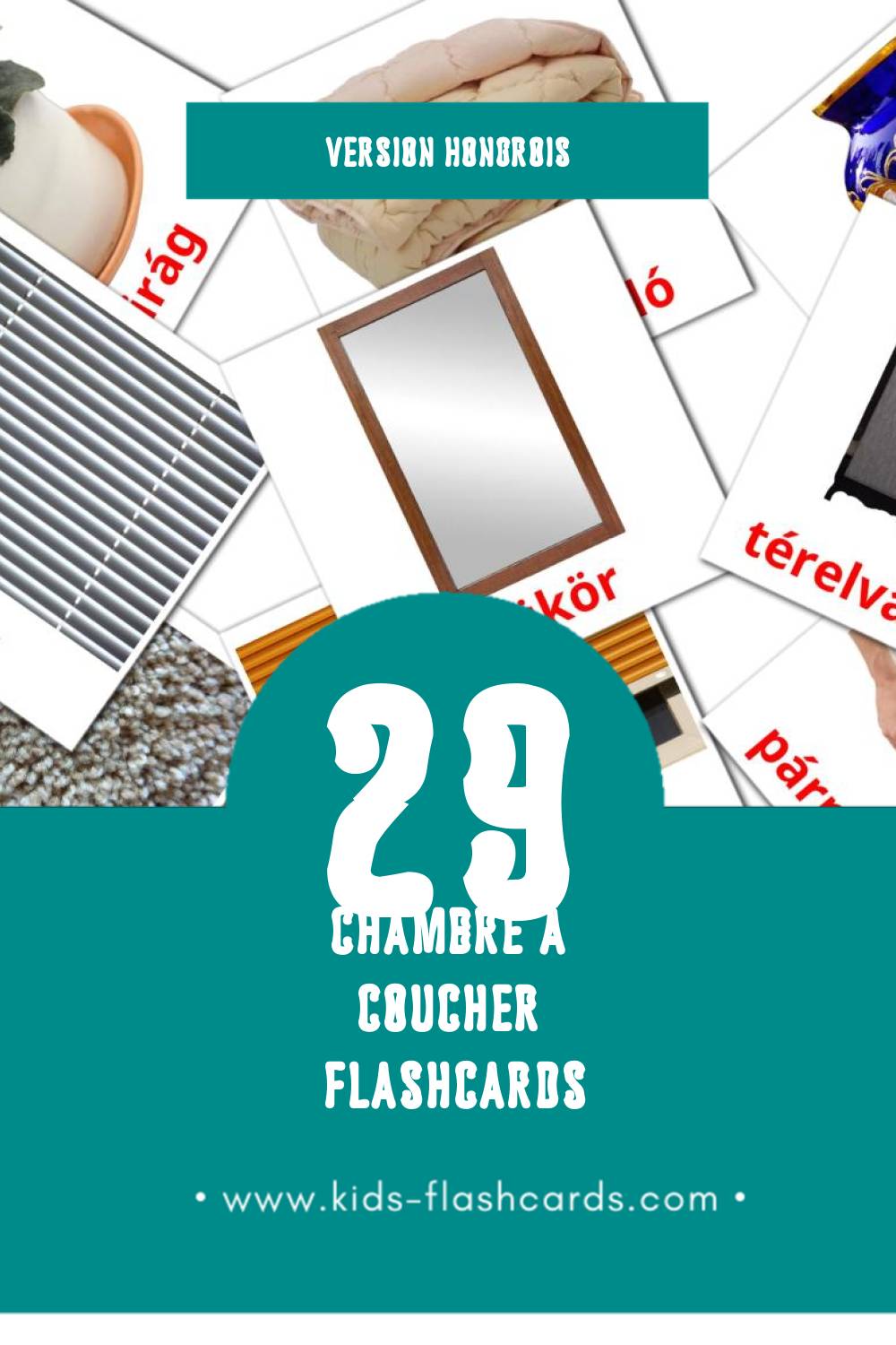 Flashcards Visual Hálószoba pour les tout-petits (29 cartes en Hongrois)