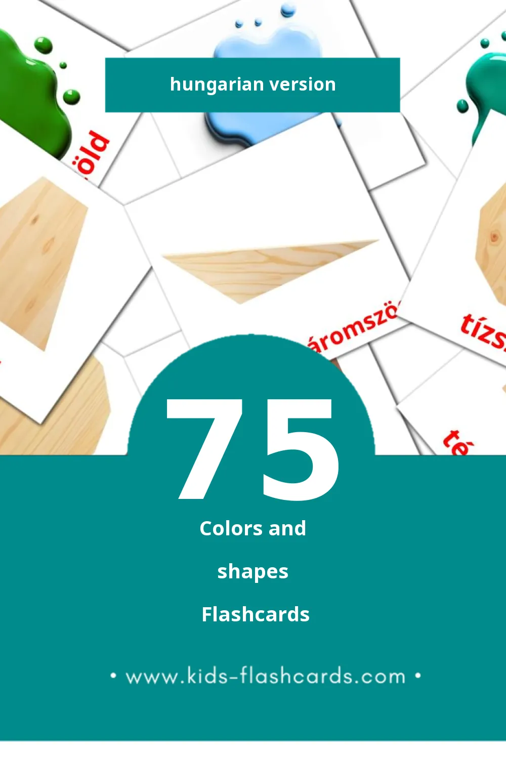 Visual formák Flashcards for Toddlers (75 cards in Hungarian)