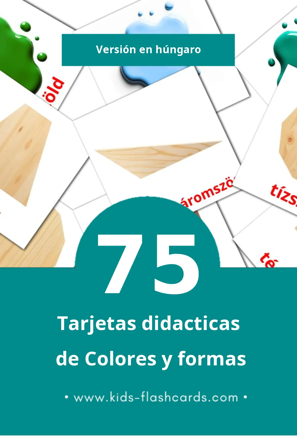 Tarjetas visuales de formák para niños pequeños (75 tarjetas en Húngaro)