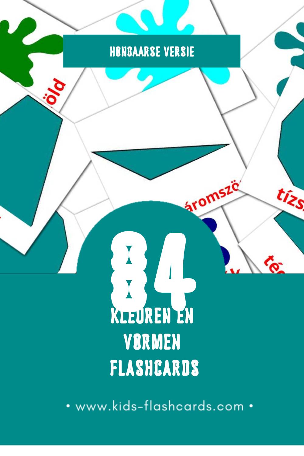 Visuele formák Flashcards voor Kleuters (84 kaarten in het Hongaars)