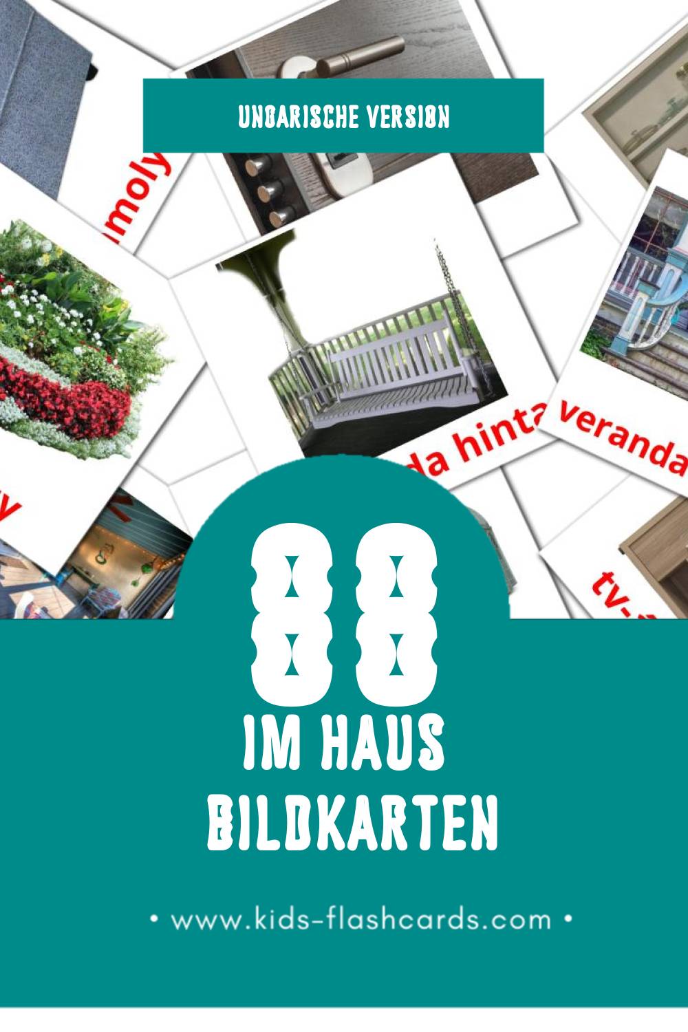 Visual Otthon Flashcards für Kleinkinder (88 Karten in Ungarisch)