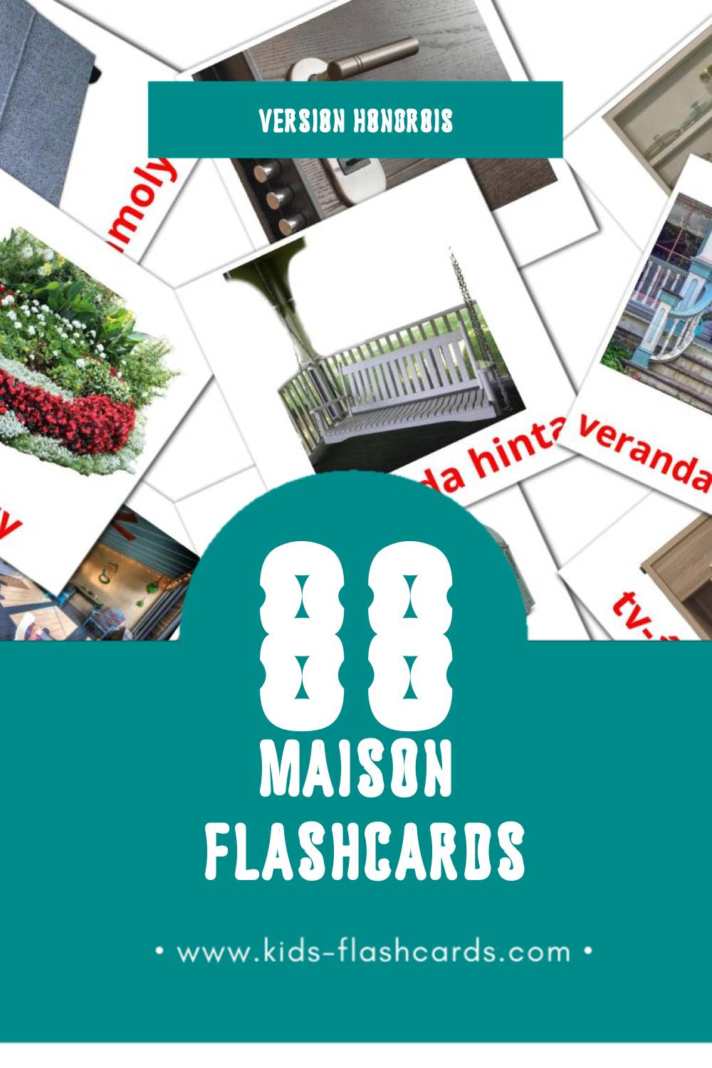 Flashcards Visual Otthon pour les tout-petits (88 cartes en Hongrois)