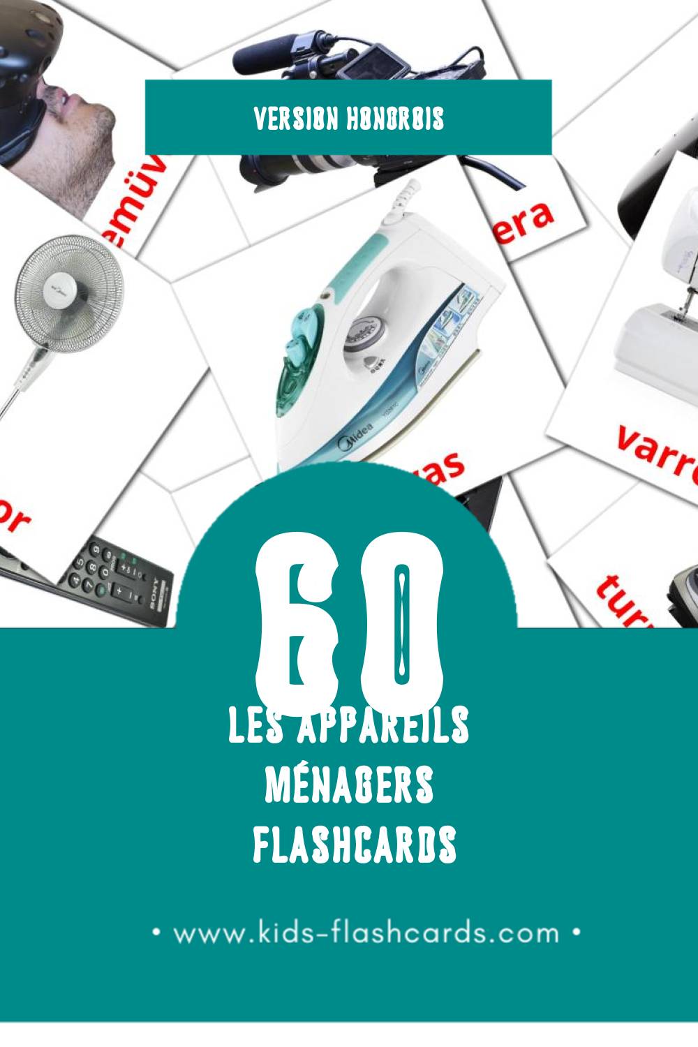 Flashcards Visual Háztartási gépek pour les tout-petits (60 cartes en Hongrois)