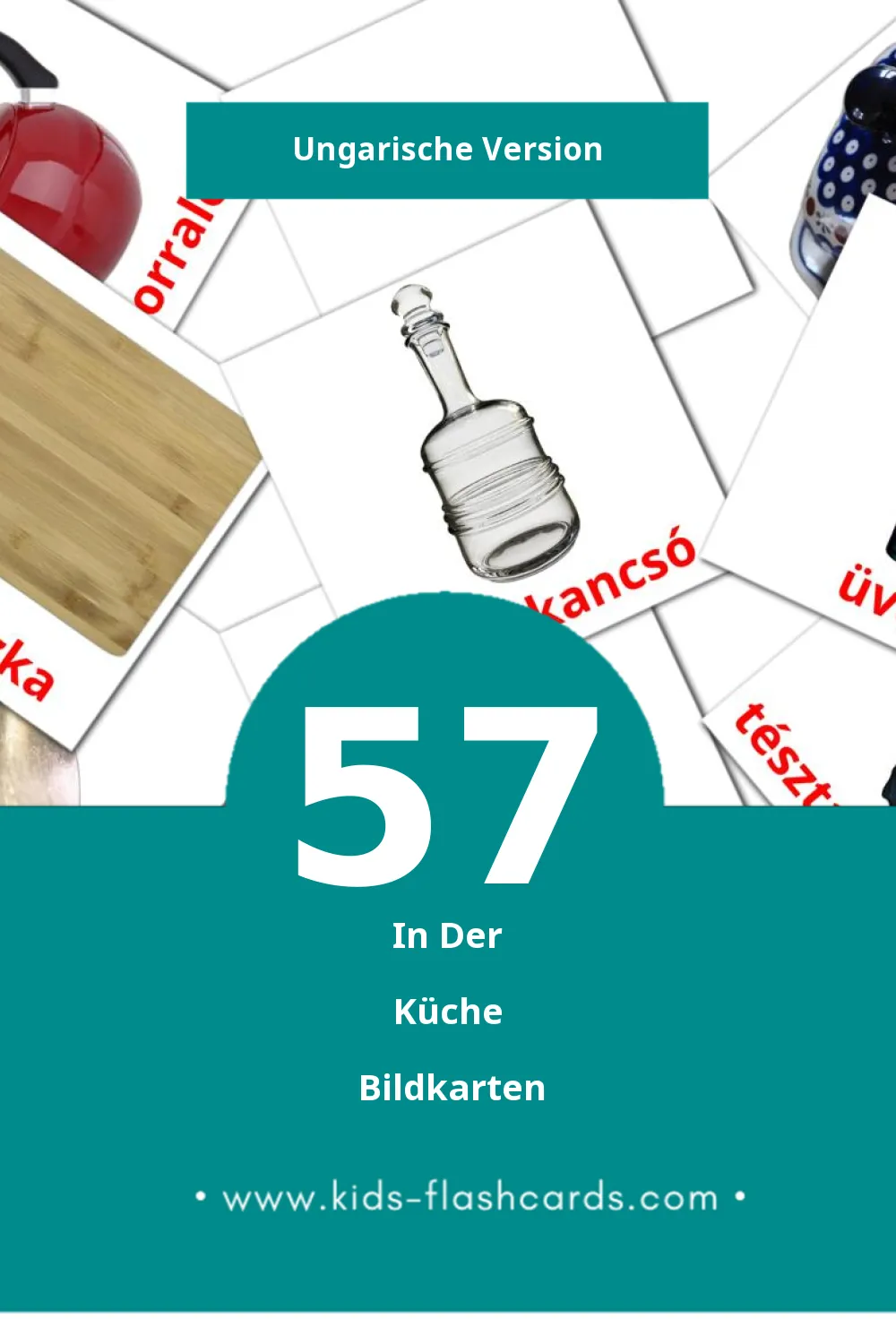 Visual Konyha Flashcards für Kleinkinder (57 Karten in Ungarisch)