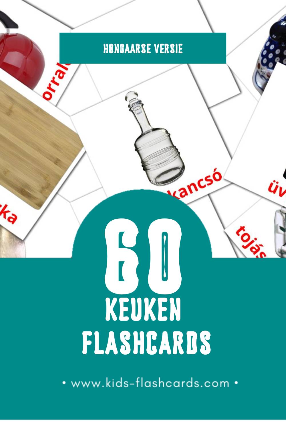 Visuele Konyha Flashcards voor Kleuters (60 kaarten in het Hongaars)