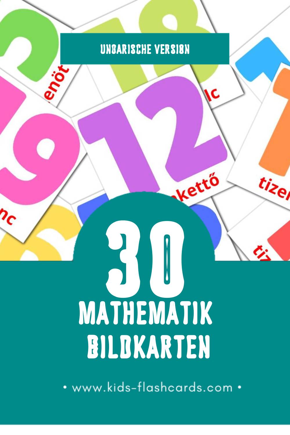 Visual Matematika Flashcards für Kleinkinder (30 Karten in Ungarisch)