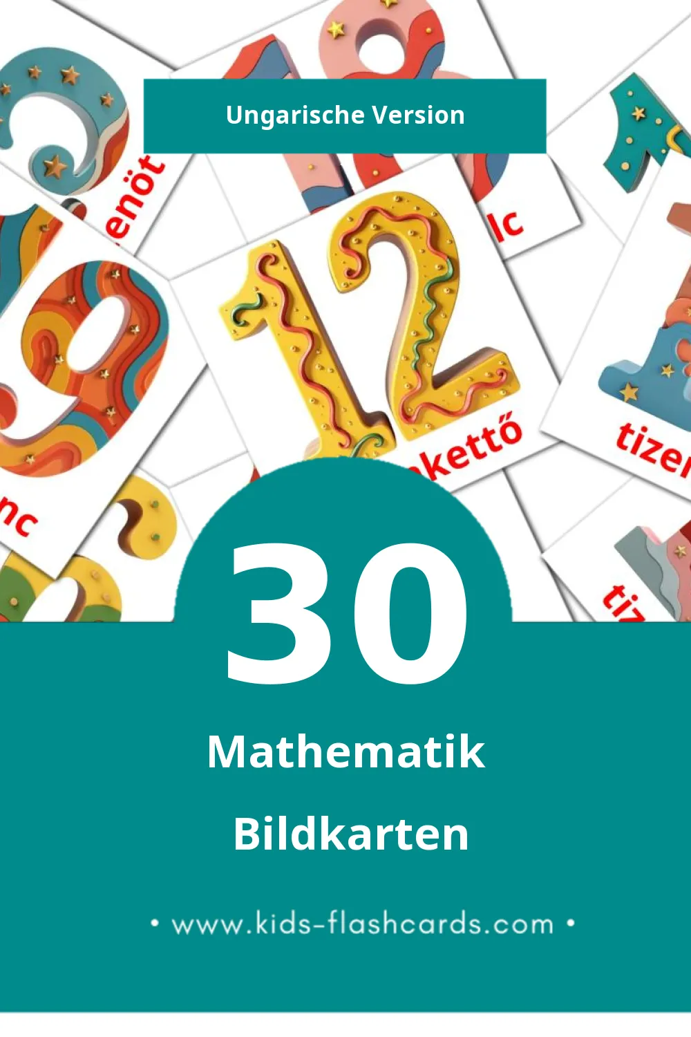 Visual Matematika Flashcards für Kleinkinder (30 Karten in Ungarisch)