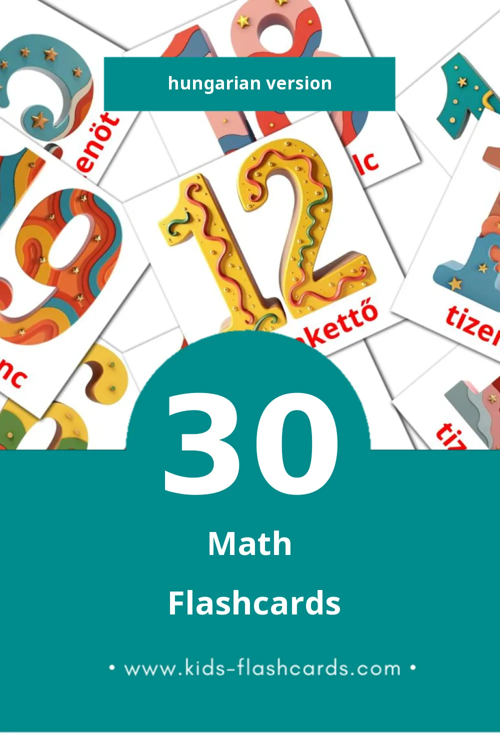 Visual Matematika Flashcards for Toddlers (30 cards in Hungarian)