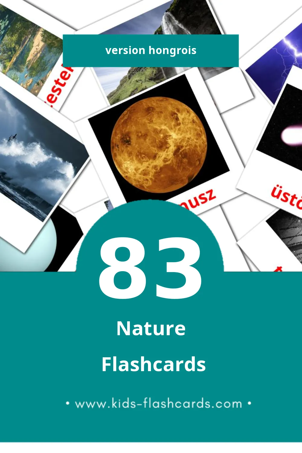 Flashcards Visual Természet pour les tout-petits (83 cartes en Hongrois)