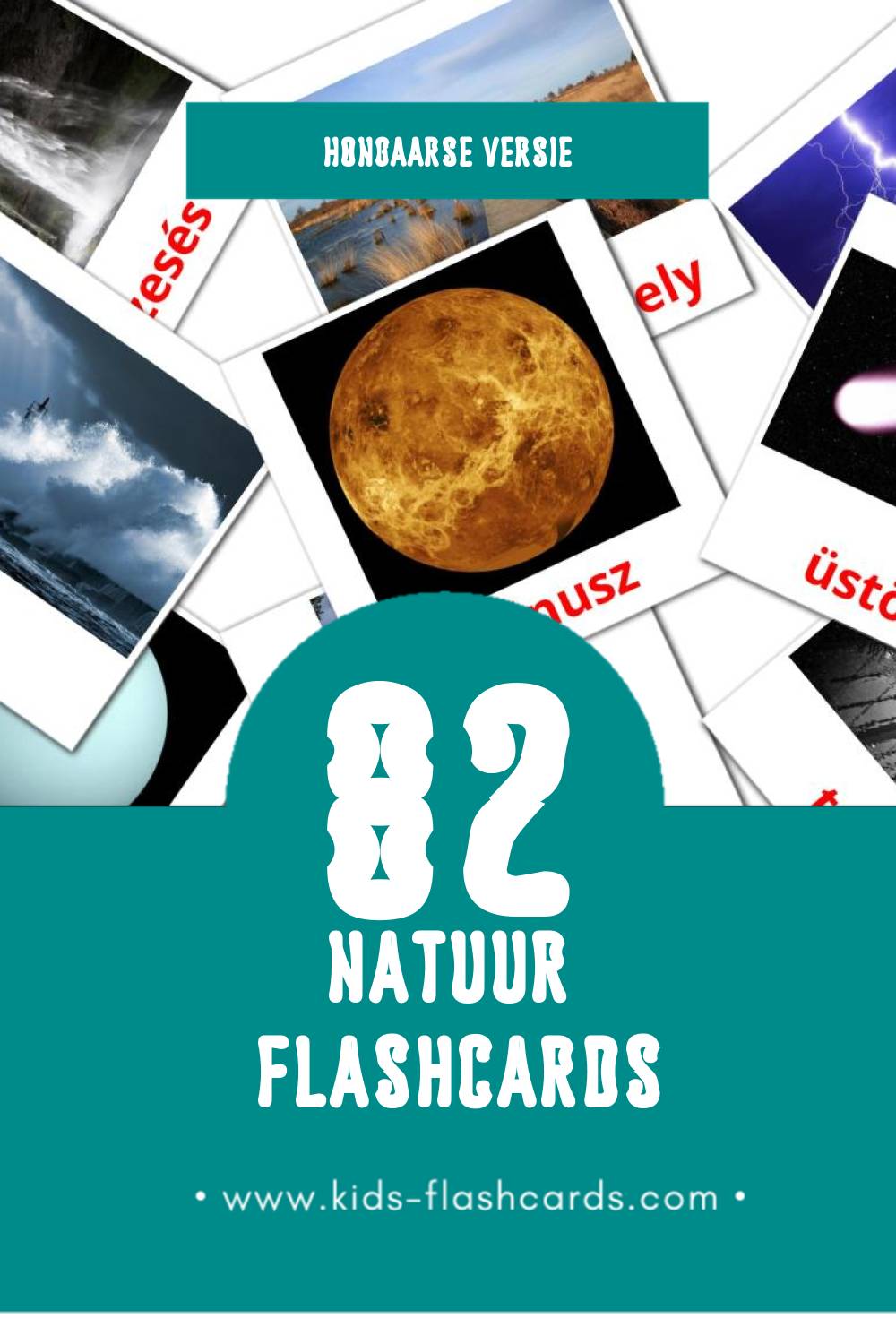 Visuele Természet Flashcards voor Kleuters (82 kaarten in het Hongaars)