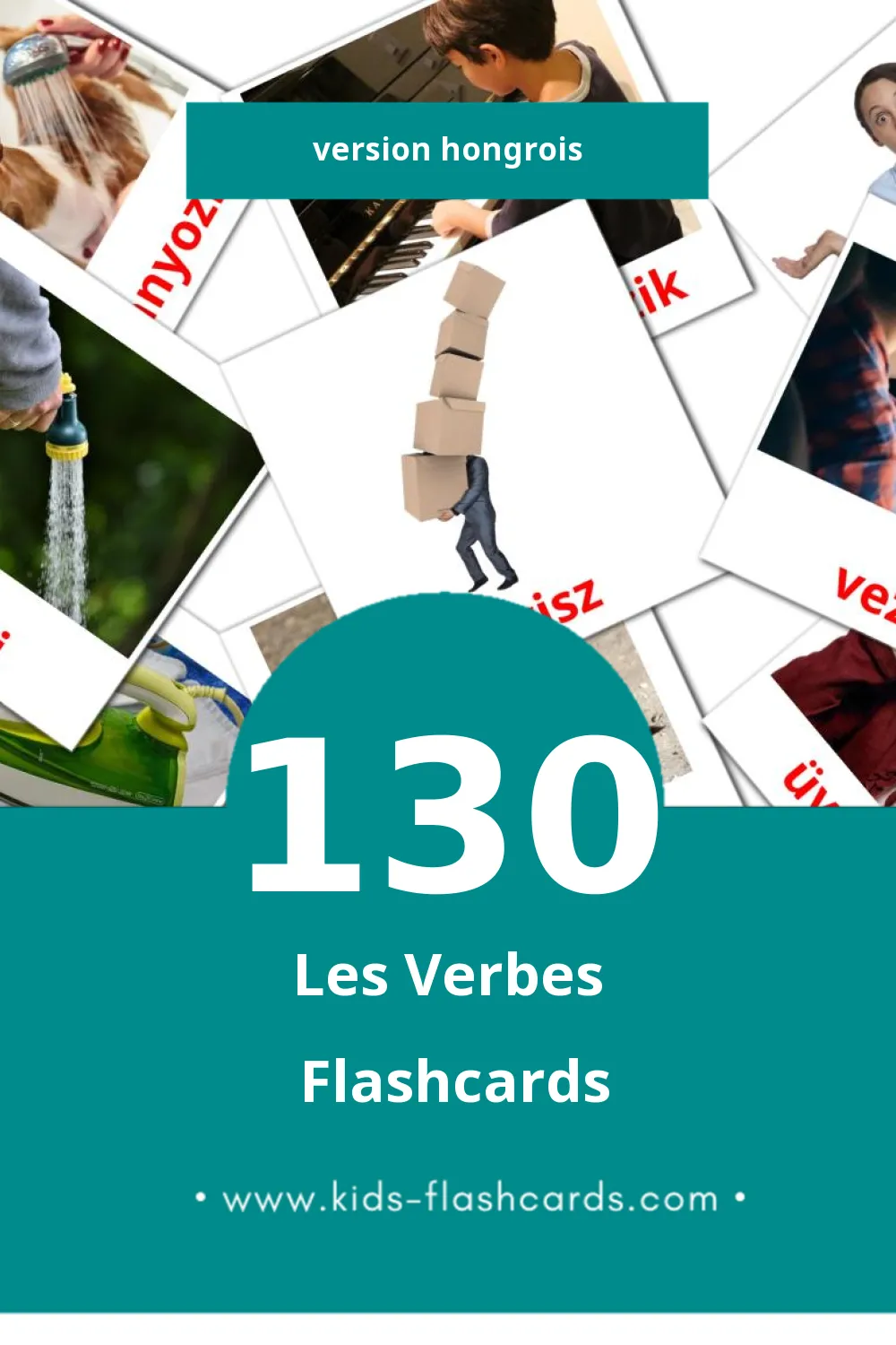 Flashcards Visual Igék pour les tout-petits (130 cartes en Hongrois)