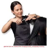 gets her hair cut- mazery ktrel -մազերը կտրել, սանրվածք ստանալ picture flashcards