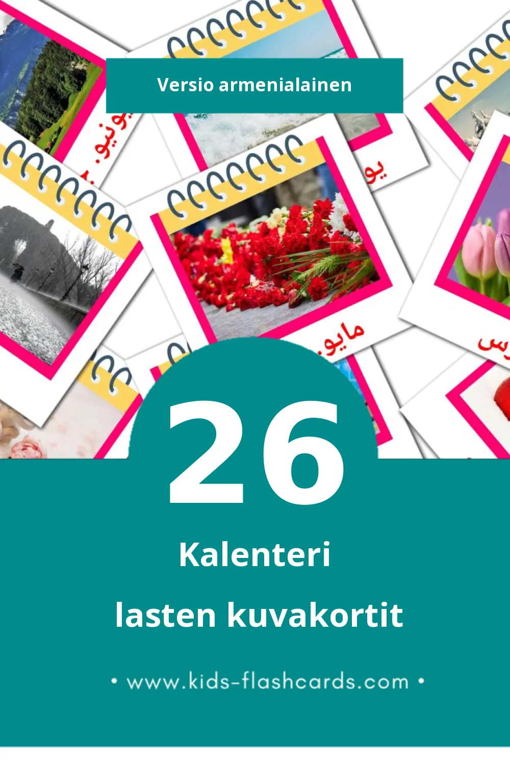  Calendaa lasten kuvakortit pikkulapsille (26 korttia Armenialaiseksi)