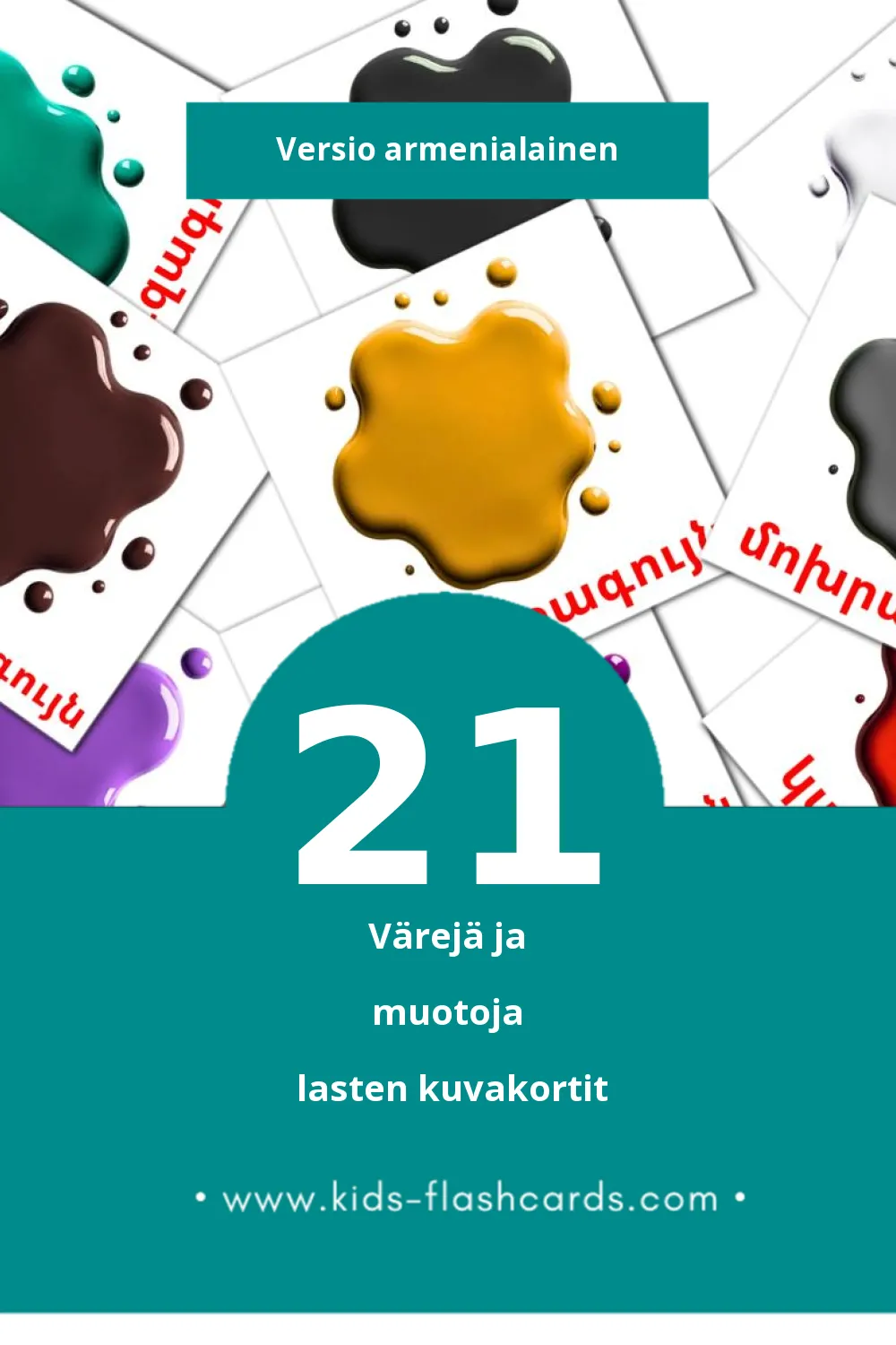  գույներն ու ձևերը lasten kuvakortit pikkulapsille (21 korttia Armenialaiseksi)