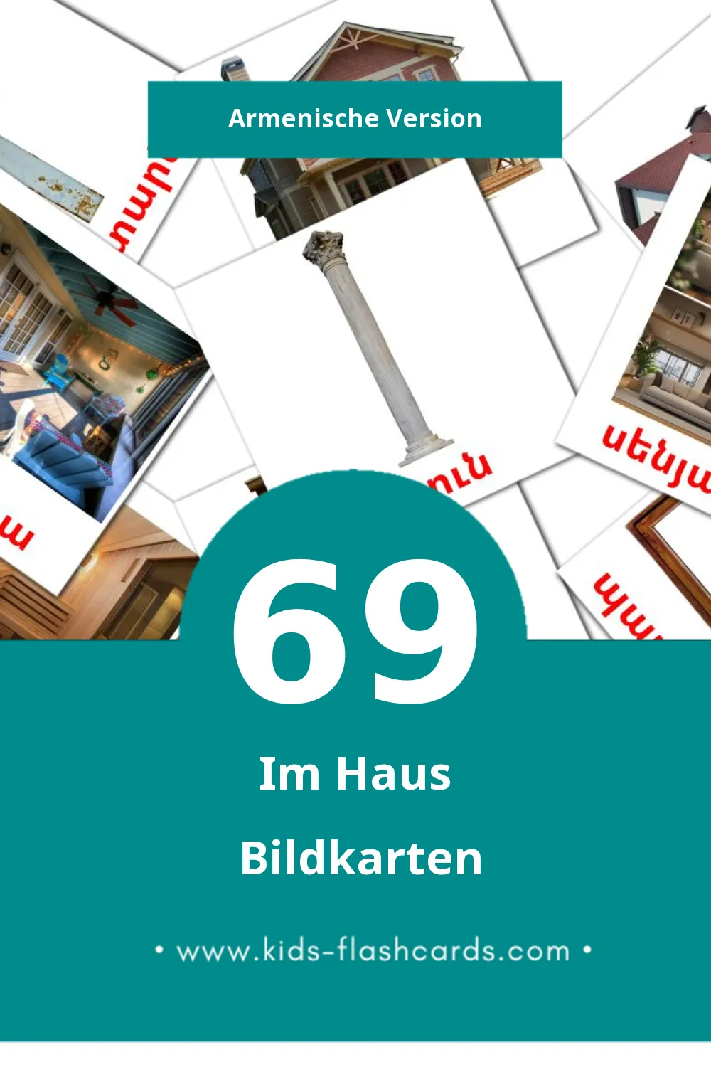 Visual տուն Flashcards für Kleinkinder (69 Karten in Armenisch)