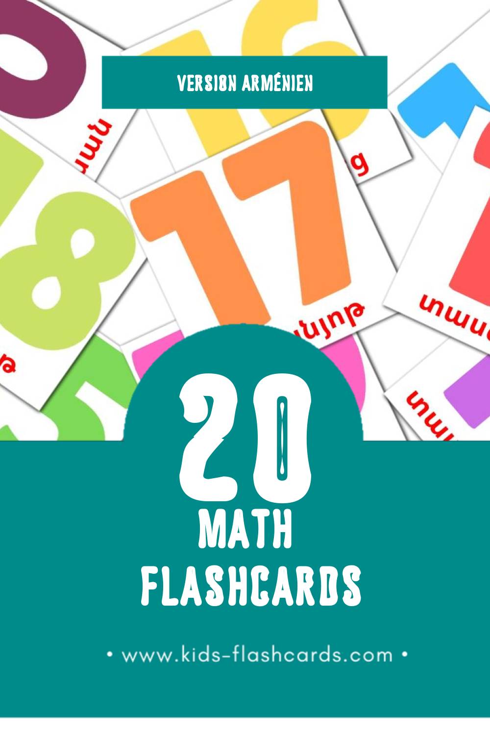 Flashcards Visual math pour les tout-petits (30 cartes en Arménien)