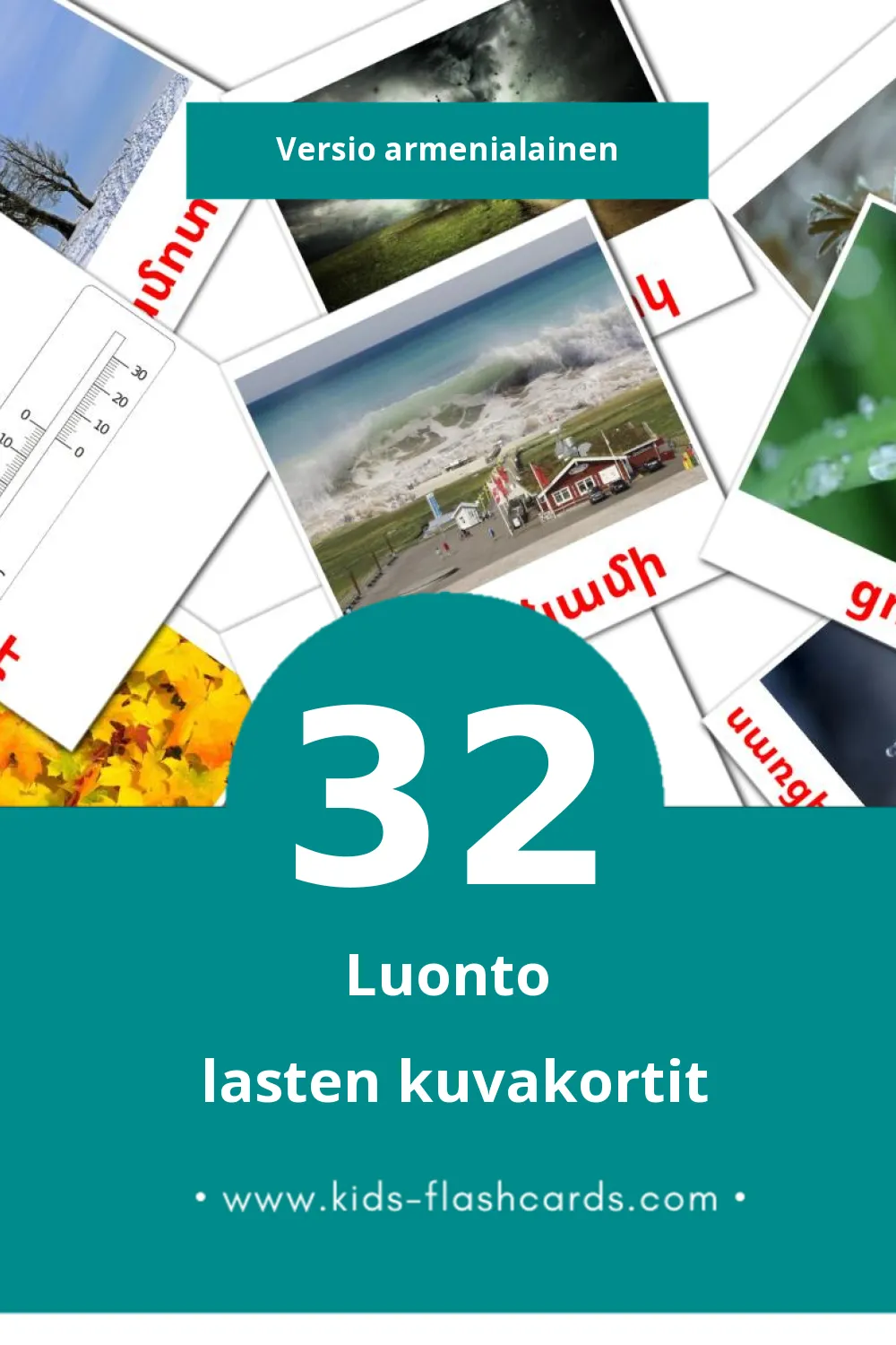 Բնություն lasten kuvakortit pikkulapsille (32 korttia Armenialaiseksi)